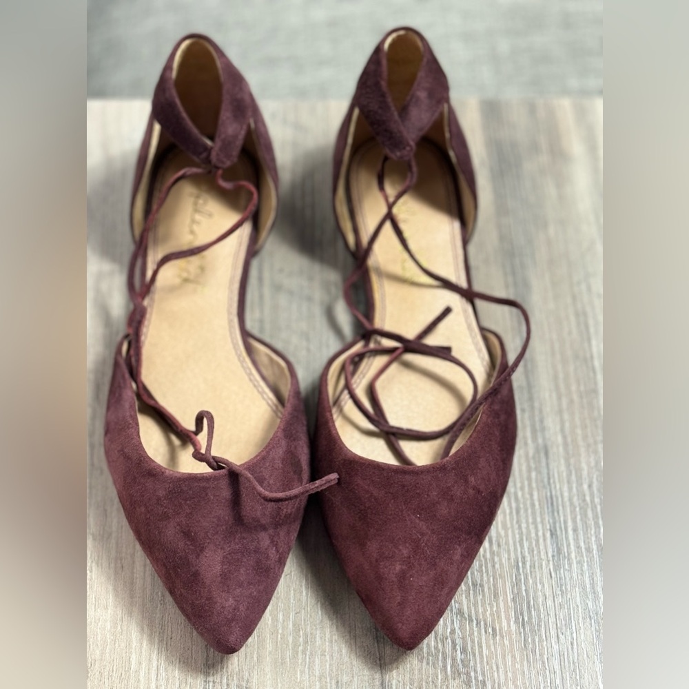 Splendid Flat Burgundy Ankle Wrap Women’s Size 7 MRSP $90